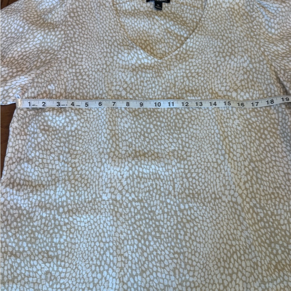 Original by Nicole Miller Women Shift Dress Linen Blend Size XL tan and white - Picture 9 of 12